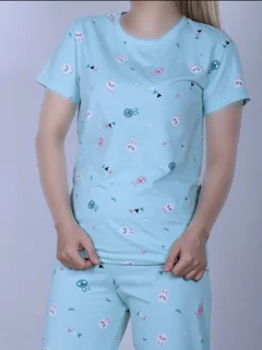 تیشرت شلوار خرگوش ۱ رنگ آبی (چورنیک)
